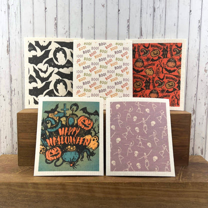 Spooky Bat Pattern Swedish Dishcloth - Halloween Decor