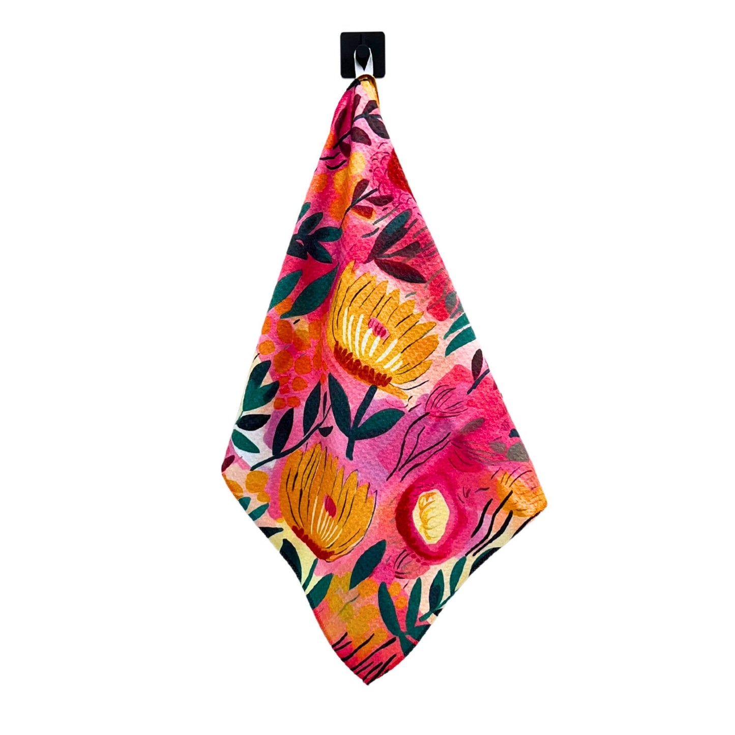 Pink Summer Bloom Kitchen Waffle Towels - Home Decor