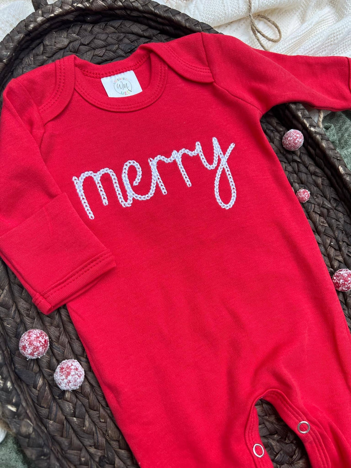 Baby Romper | Merry Christmas Red Baby Outfit
