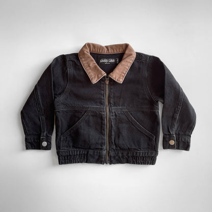 Toddler Black Vintage -Wash Denim Jacket: