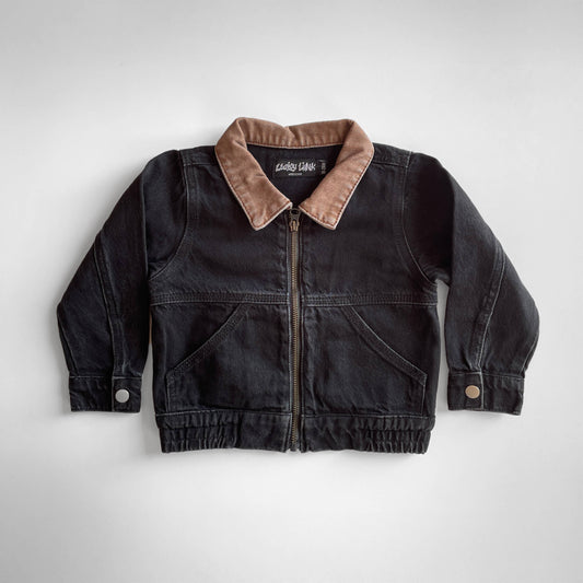 Toddler Black Vintage -Wash Denim Jacket: