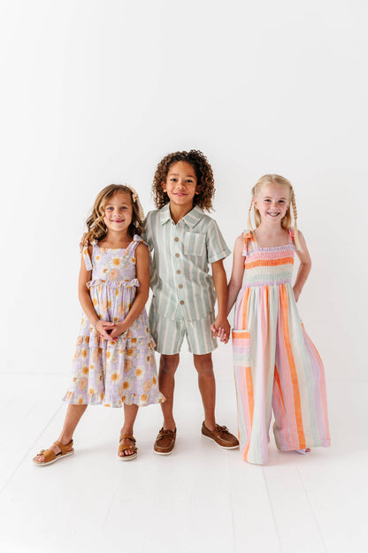 Sorbet Stripe | LINEN ROMPER