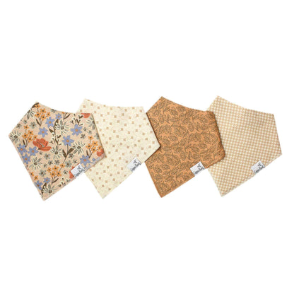 4 Pack Baby Bandana Bibs - Eden