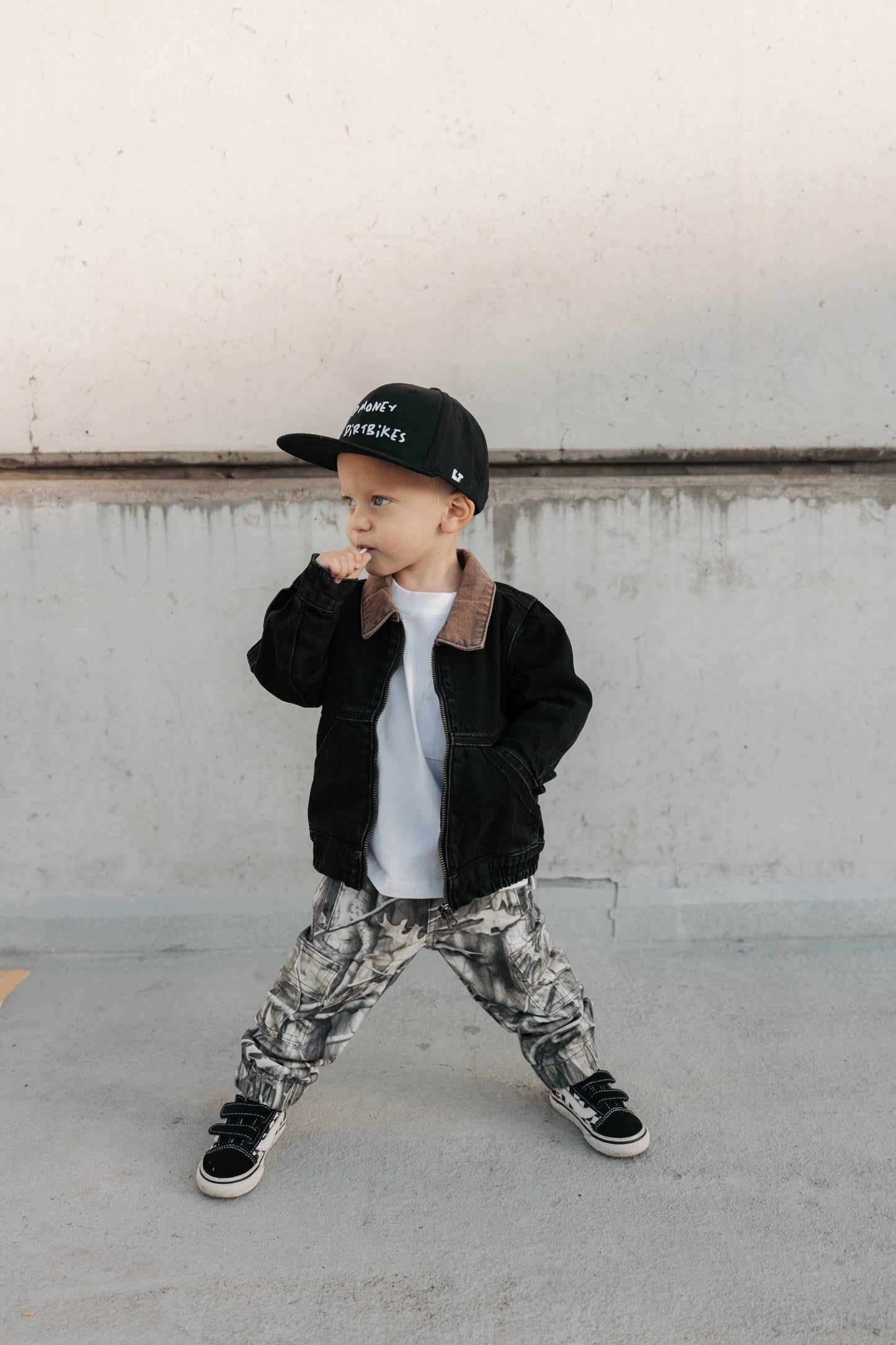 Toddler Black Vintage -Wash Denim Jacket: