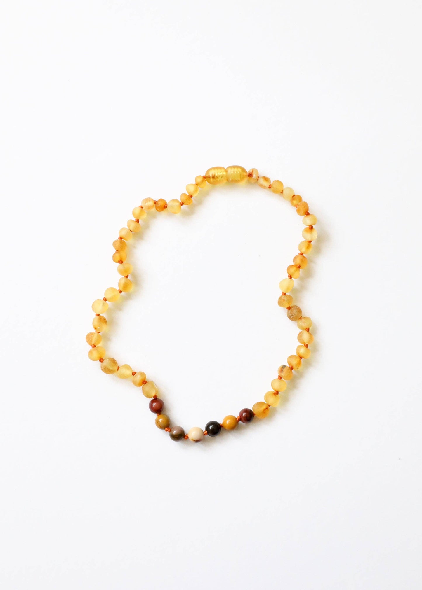 Raw Honey Baltic Amber + Mookaite Jasper || Necklace