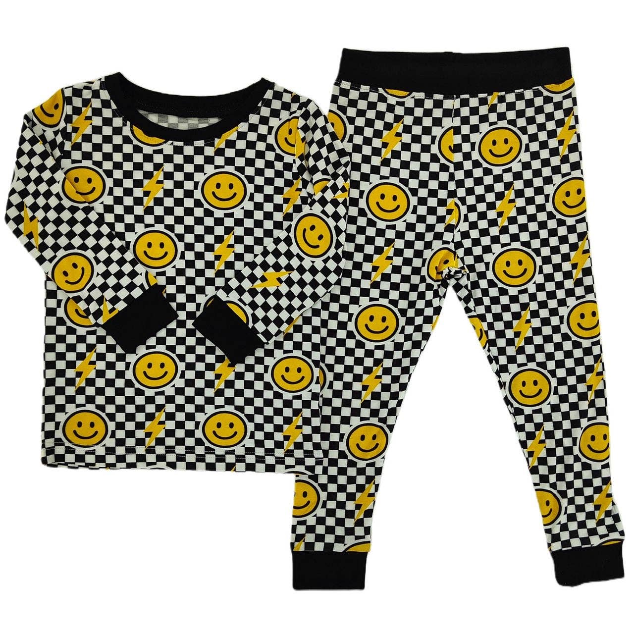 Black Bolt Check Bamboo Set