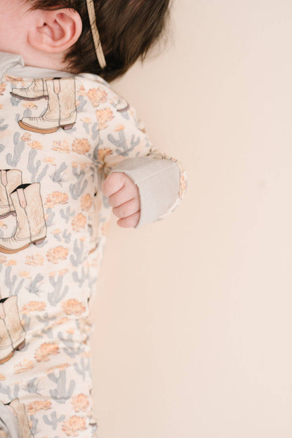 Floral Cowgirl Bamboo Sleeper: 3-6 months