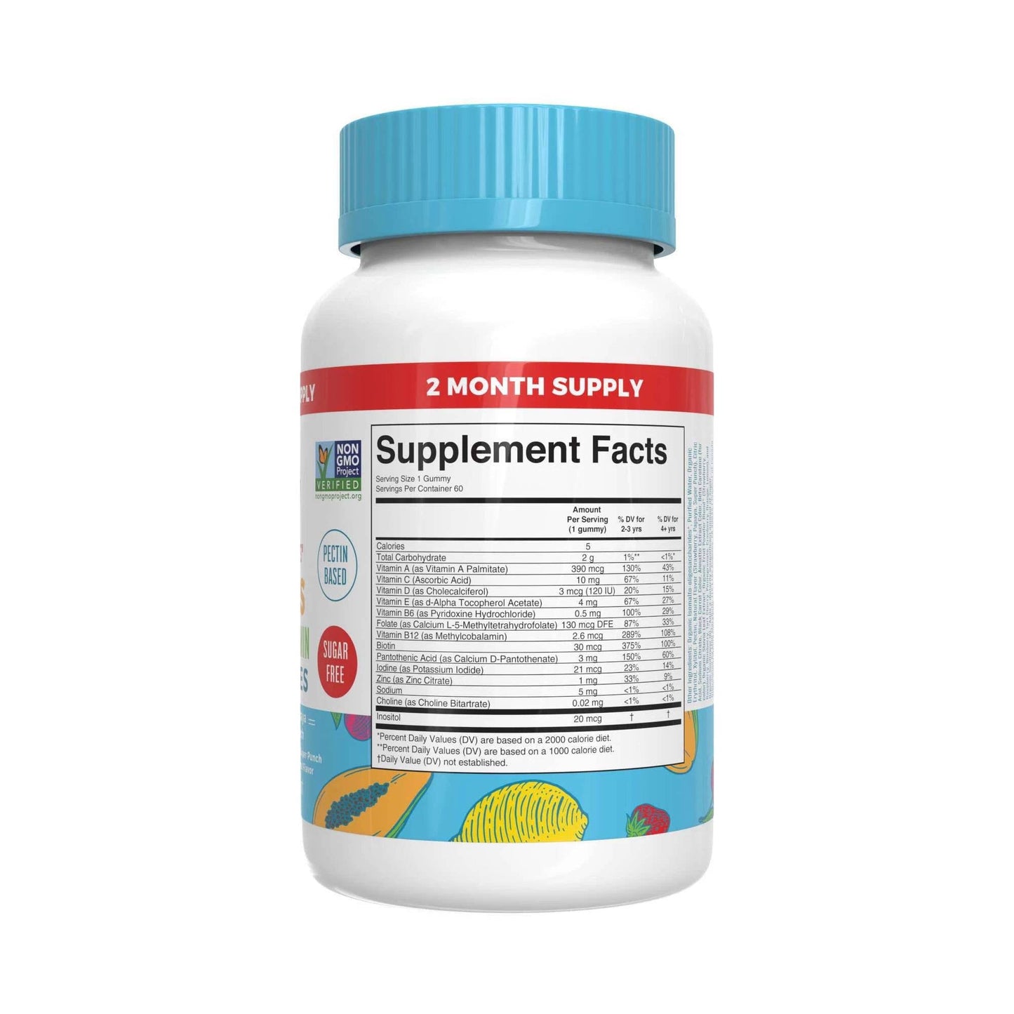 Kids Multivitamin Gummies, Fruit Flavored Supplement, Vegan