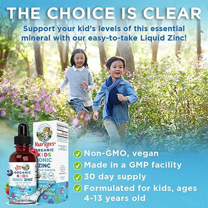 Berry Organic Kids Ionic Zinc Liquid Drops Supplement, Vegan