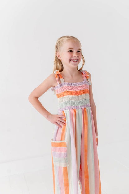 Sorbet Stripe | LINEN ROMPER