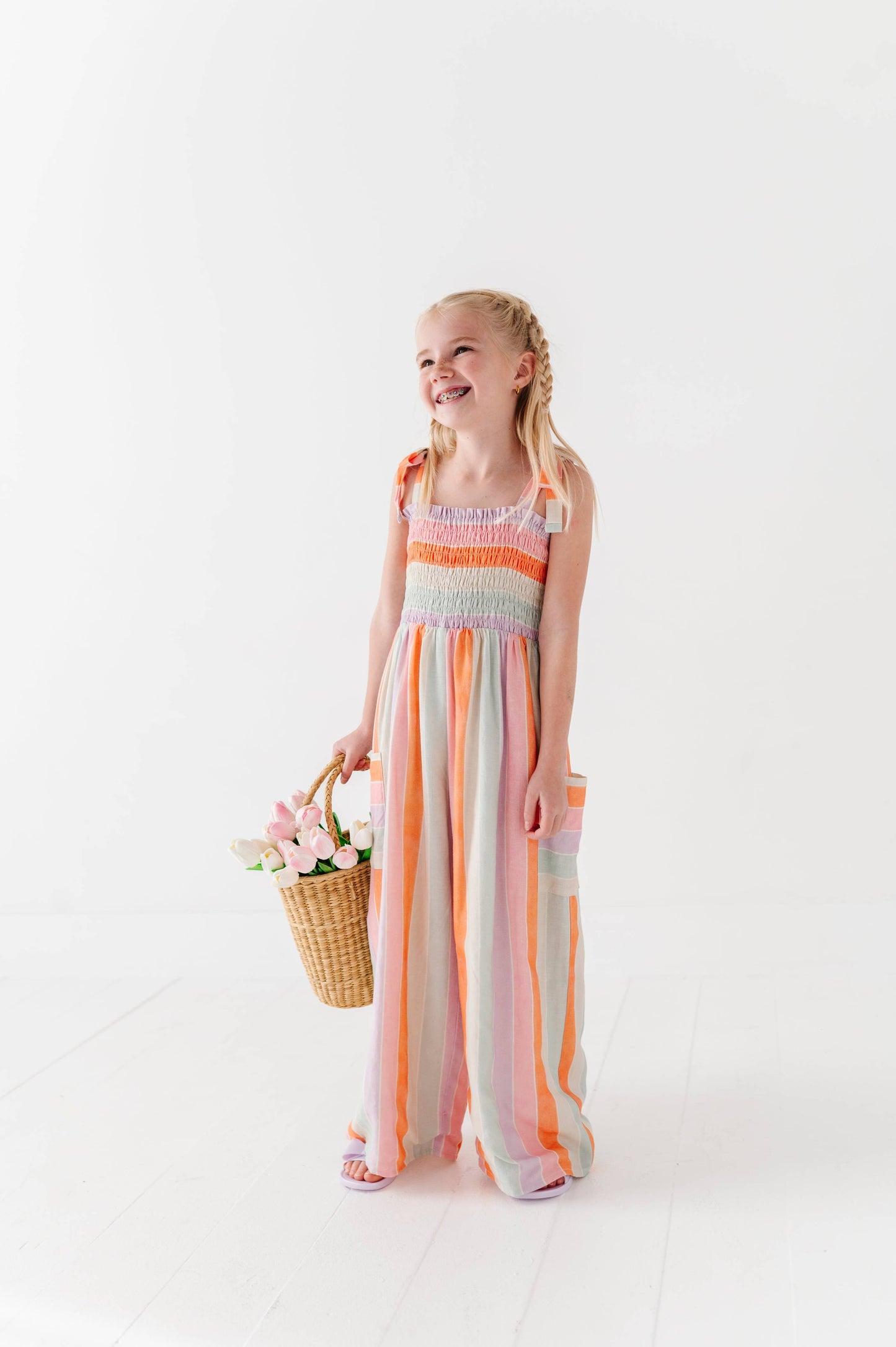 Sorbet Stripe | LINEN ROMPER