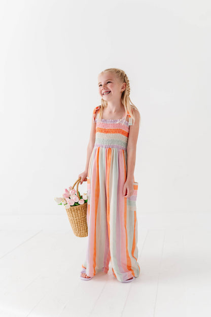 Sorbet Stripe | LINEN ROMPER