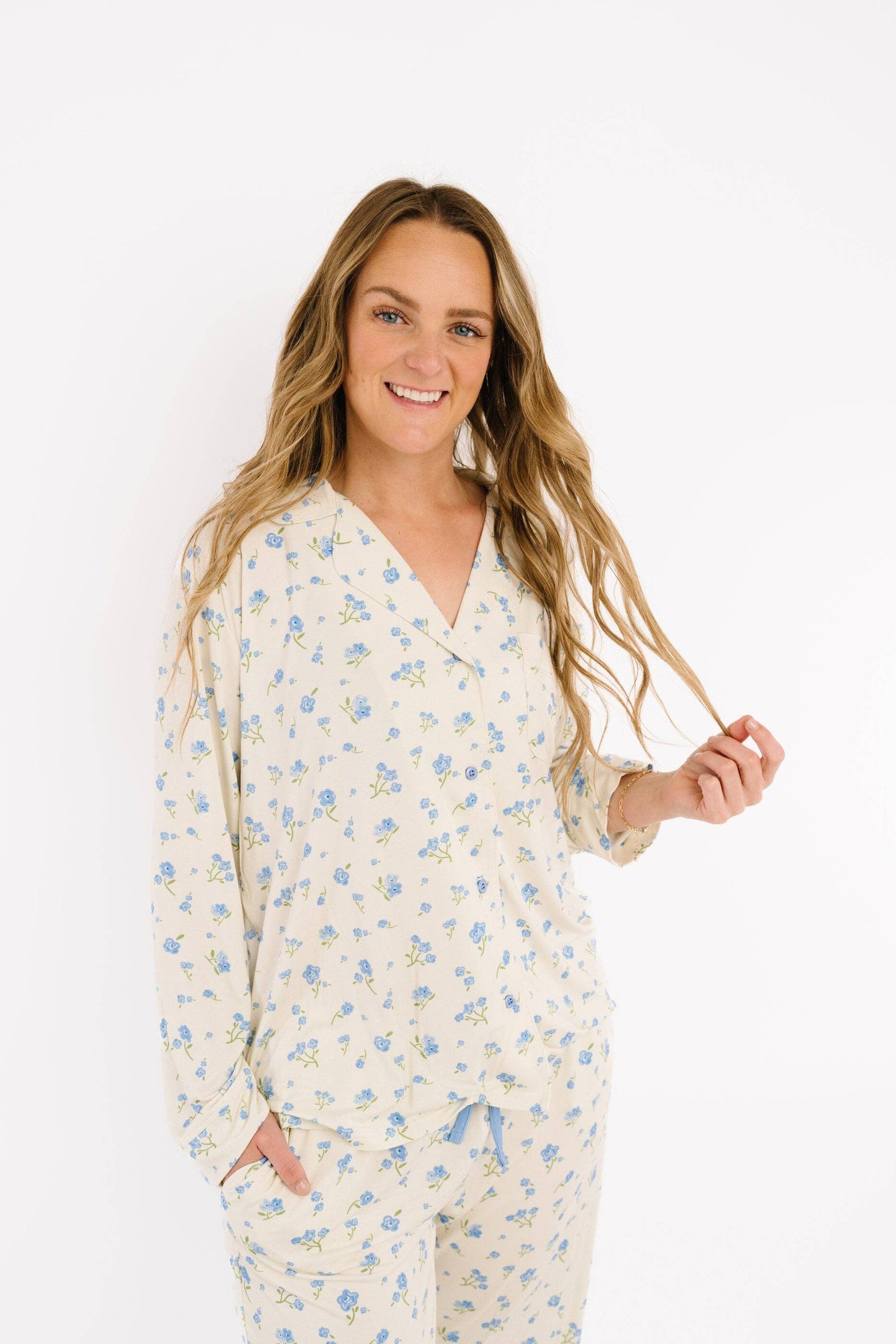 Blue Blooms Women's Bamboo Set