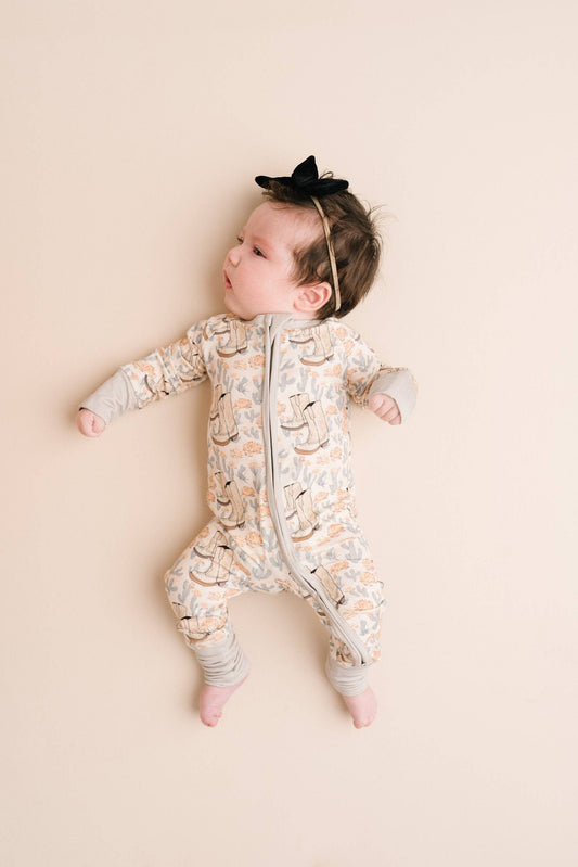 Floral Cowgirl Bamboo Sleeper: 3-6 months