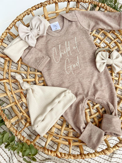 Baby Romper | Child of God Mocha Brown Outfit: Romper Only