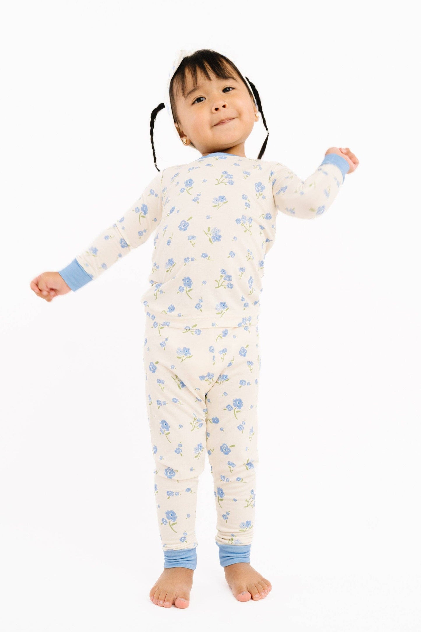 Blue Blooms Bamboo Set