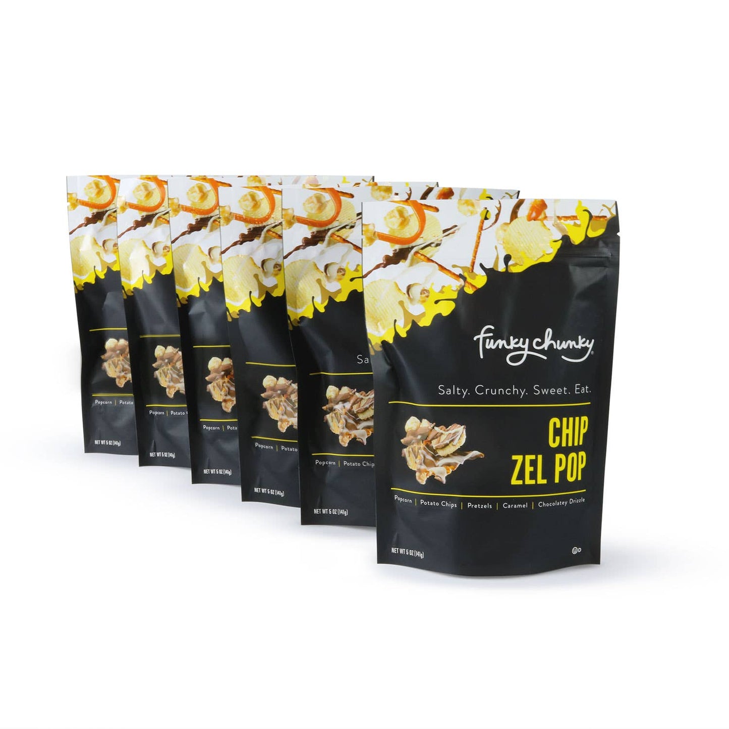 Chip Zel Pop | Caramel Popcorn with Chocolate | 5-ounce Bags