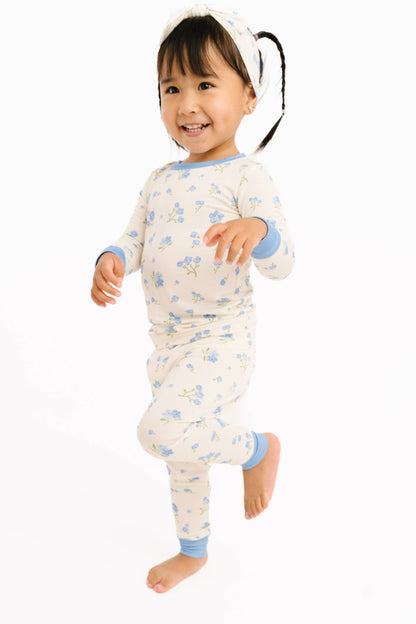 Blue Blooms Bamboo Set