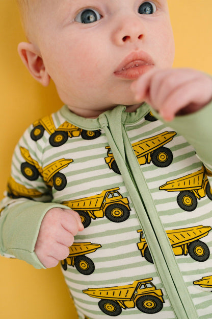 Dump Trucks Bamboo Sleeper: 0-3M