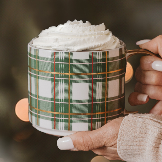 Green Plaid Coffee Mug - Christmas Decor & Gifts