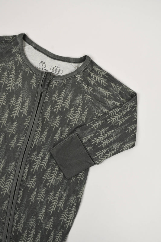 2-Way Zipper Convertible Pajama - Pine Trees