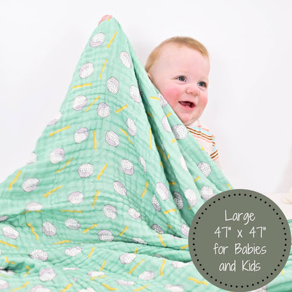 Golf A Round Sports Theme Baby Toddler Muslin Blanket