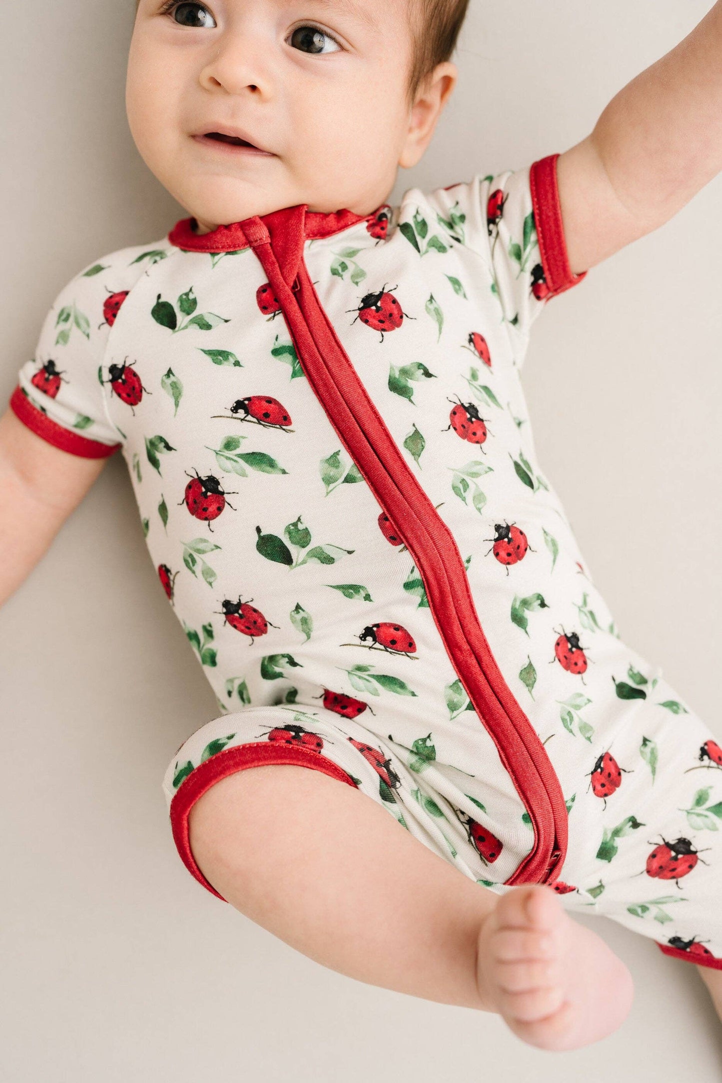 Little Ladybugs Bamboo Short Romper: 3T