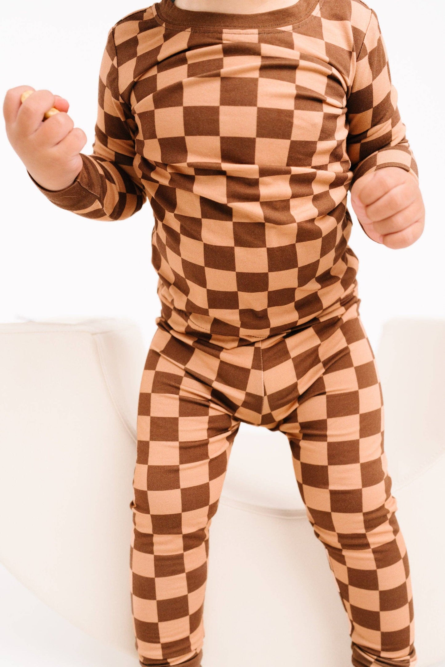 Espresso Checkered Bamboo Set