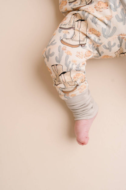 Floral Cowgirl Bamboo Sleeper: 3-6 months