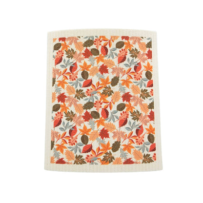 Fall Leaf Pattern Swedish Dishcloth - Fall Decor