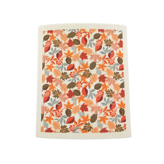 Fall Leaf Pattern Swedish Dishcloth - Fall Decor