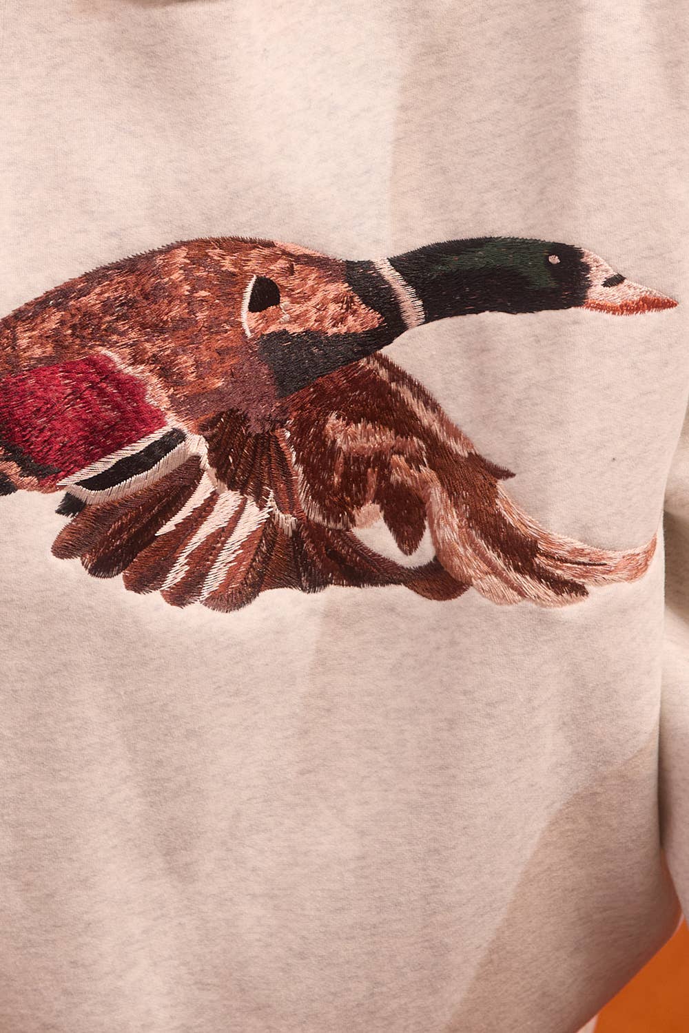 MALLARD |Embroidered Mock-Neck Sweatshirt: ASH GREY