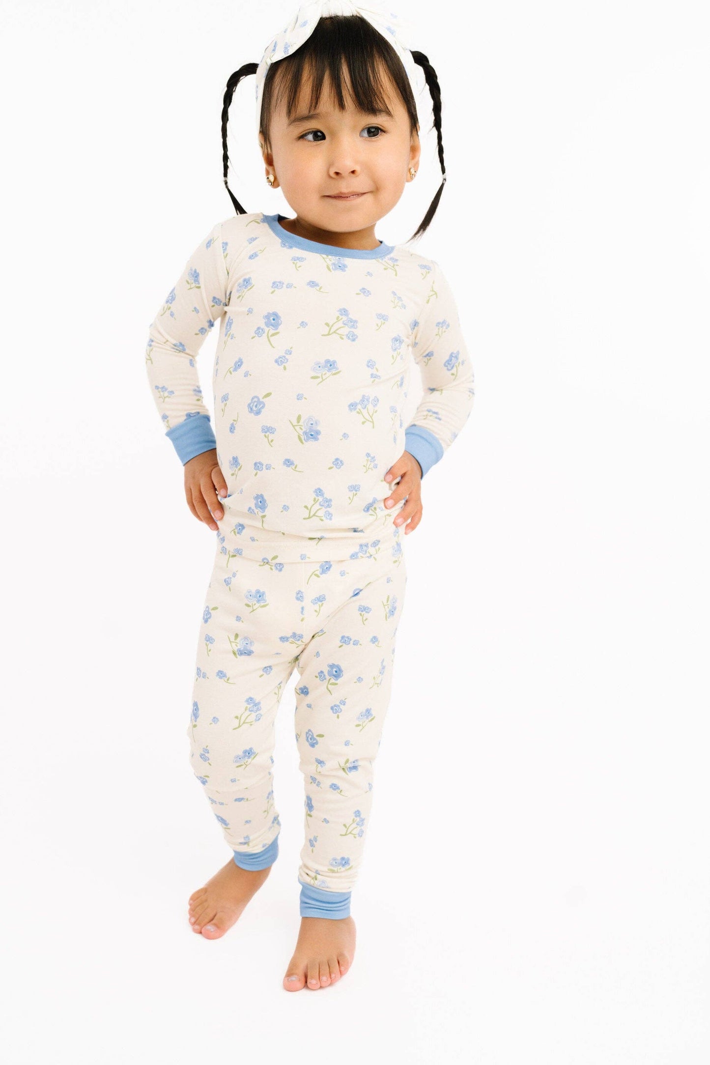 Blue Blooms Bamboo Set