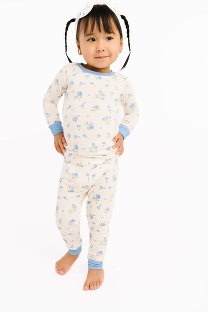 Blue Blooms Bamboo Set