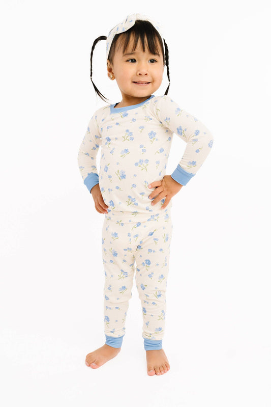 Blue Blooms Bamboo Set