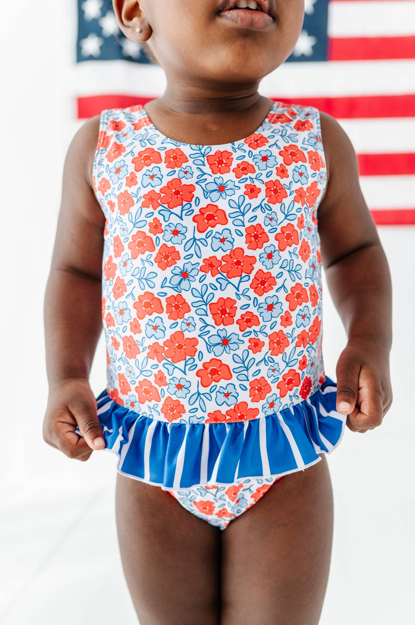 Ditsy 4th of July Floral | Skirted ONE-Piece