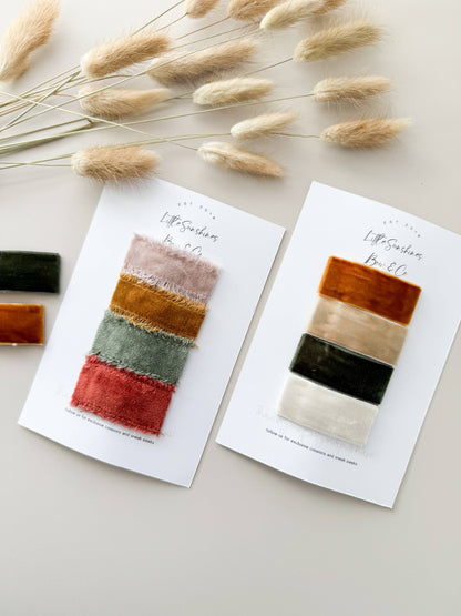 Velvet & Fringe Snap Clip Sets- Set of 4: Fringe Set