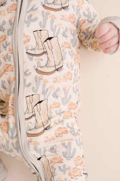 Floral Cowgirl Bamboo Sleeper: 3-6 months