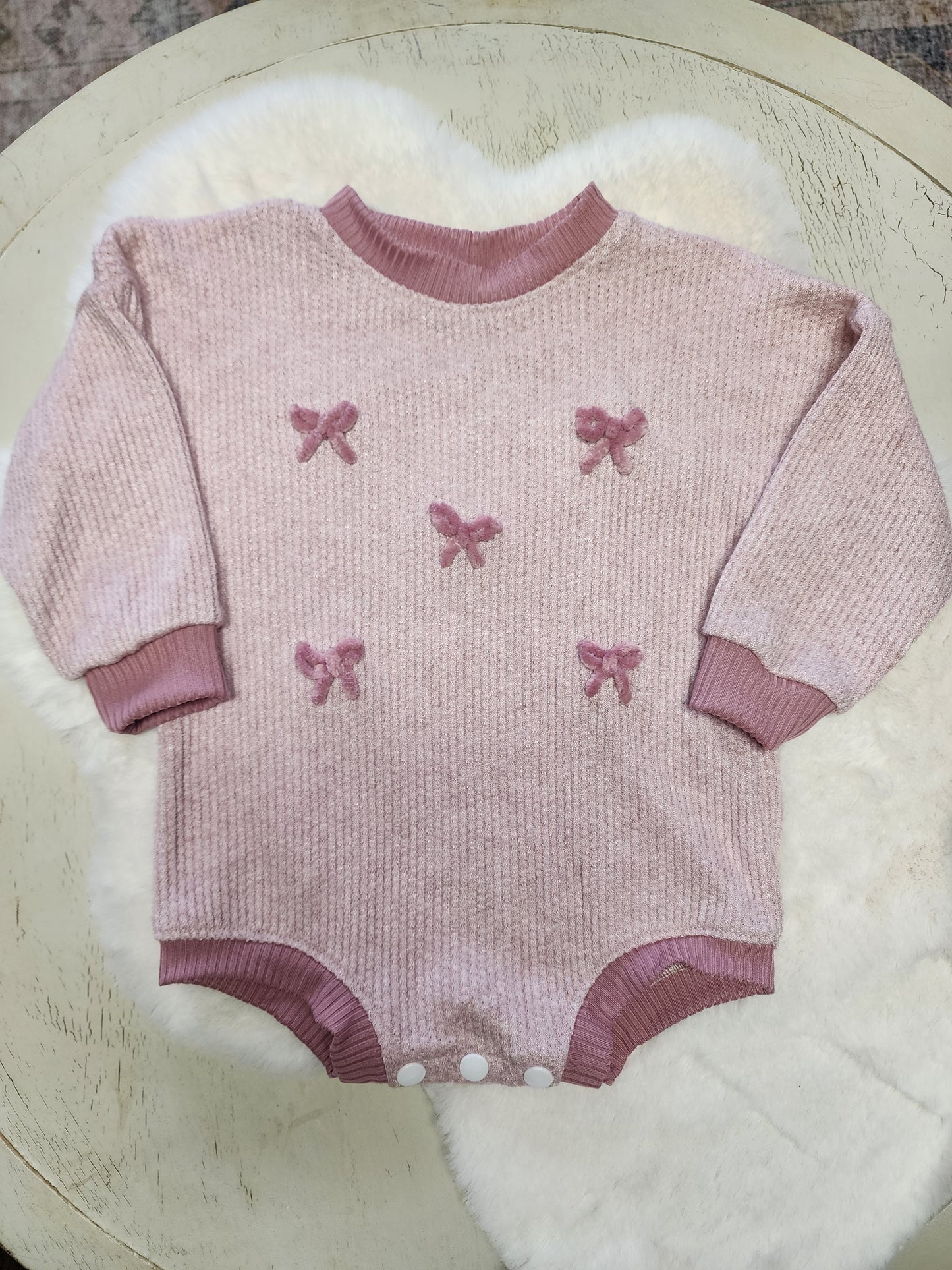 Pink Bow Bubble Romper