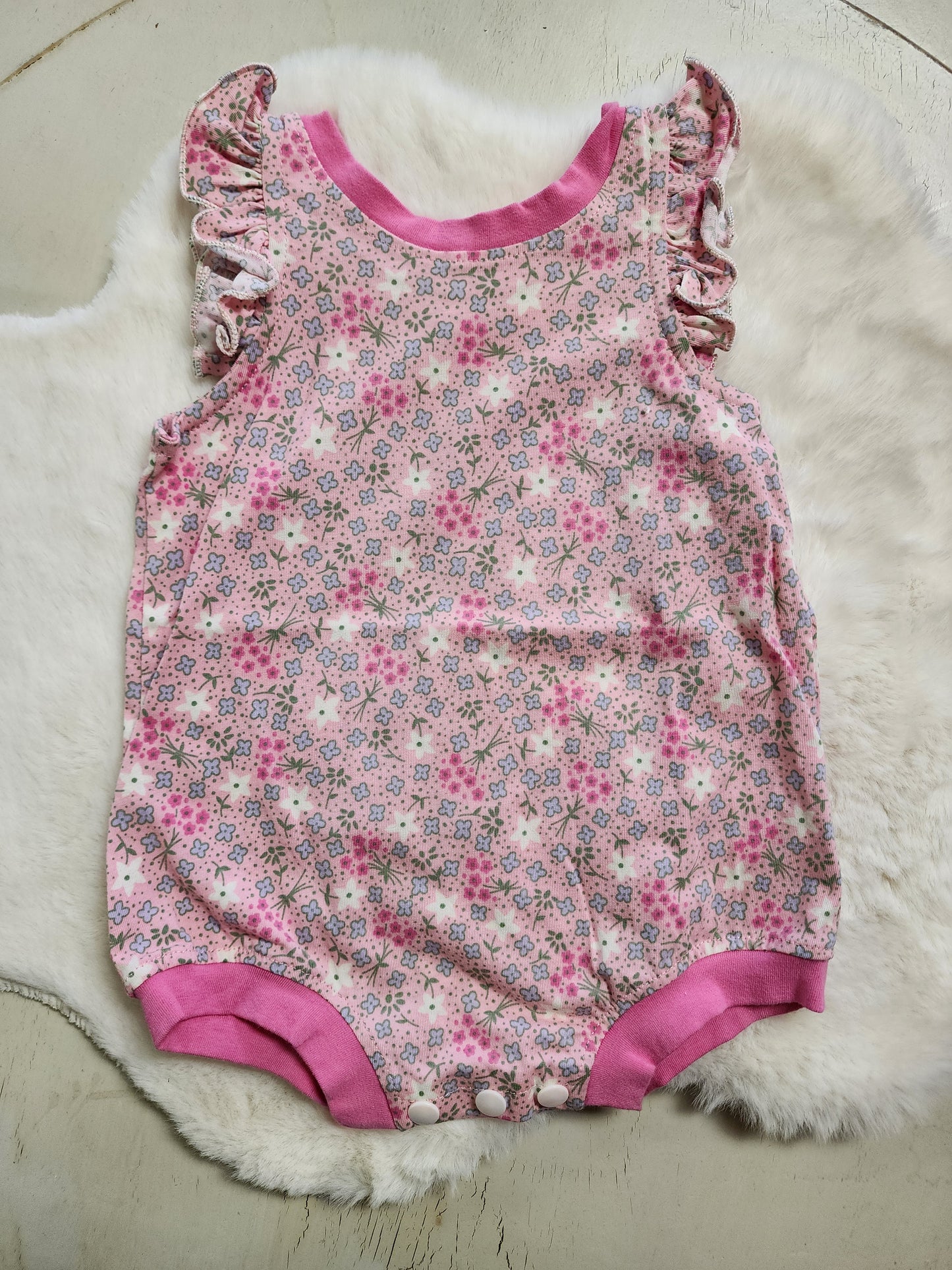 Pink Flower Romper