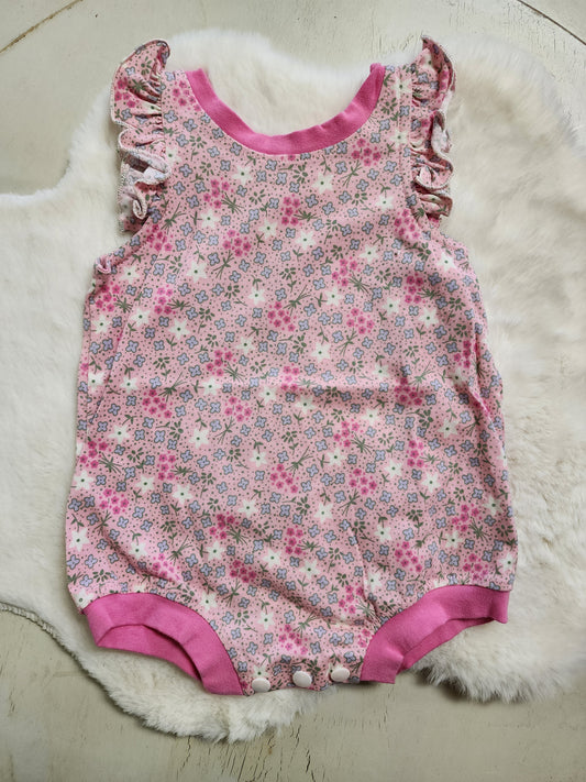 Pink Flower Romper