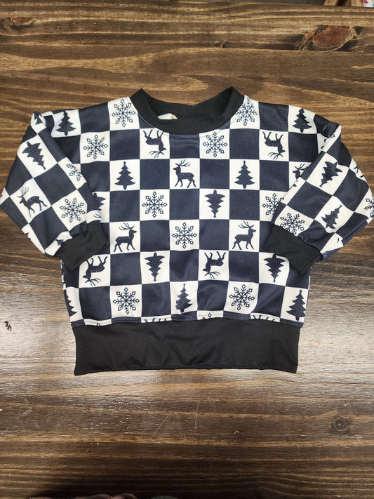 Black and White Holiday Crewneck