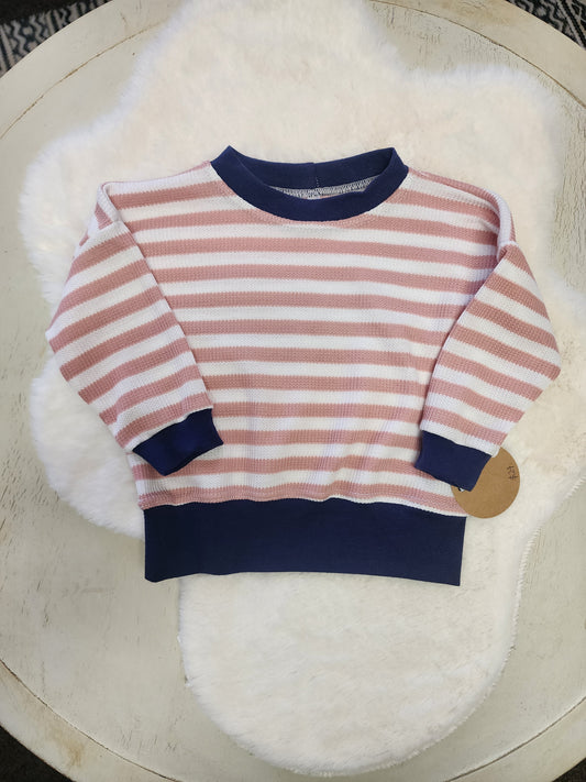 Pink Stripe Crewneck