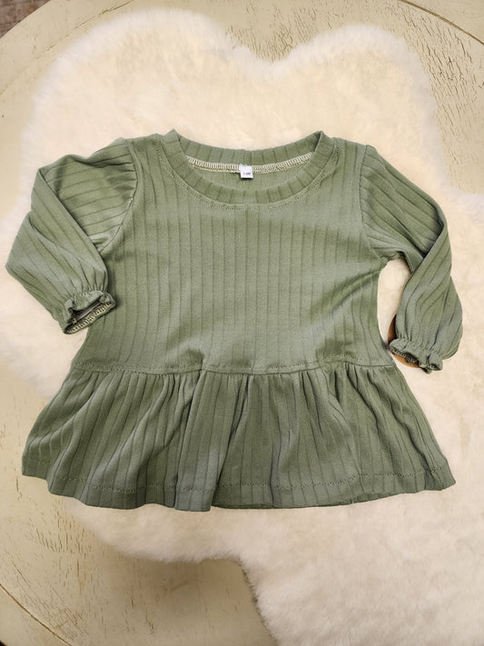 Sage Green Peplum Top