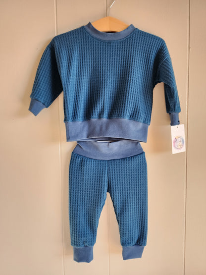 Teal Brushed Waffle Set