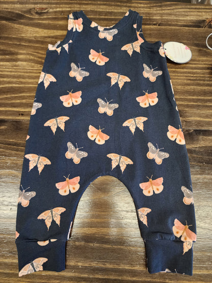 Navy Butterfly Long Romper