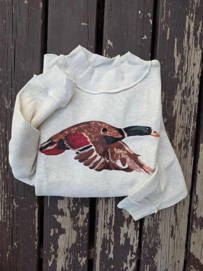 MALLARD |Embroidered Mock-Neck Sweatshirt: ASH GREY