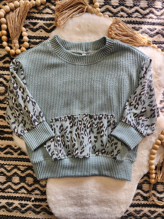 Mint Cheetah Crewneck