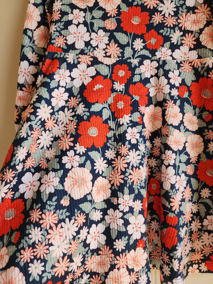 Floral Ribbed Knit Dress