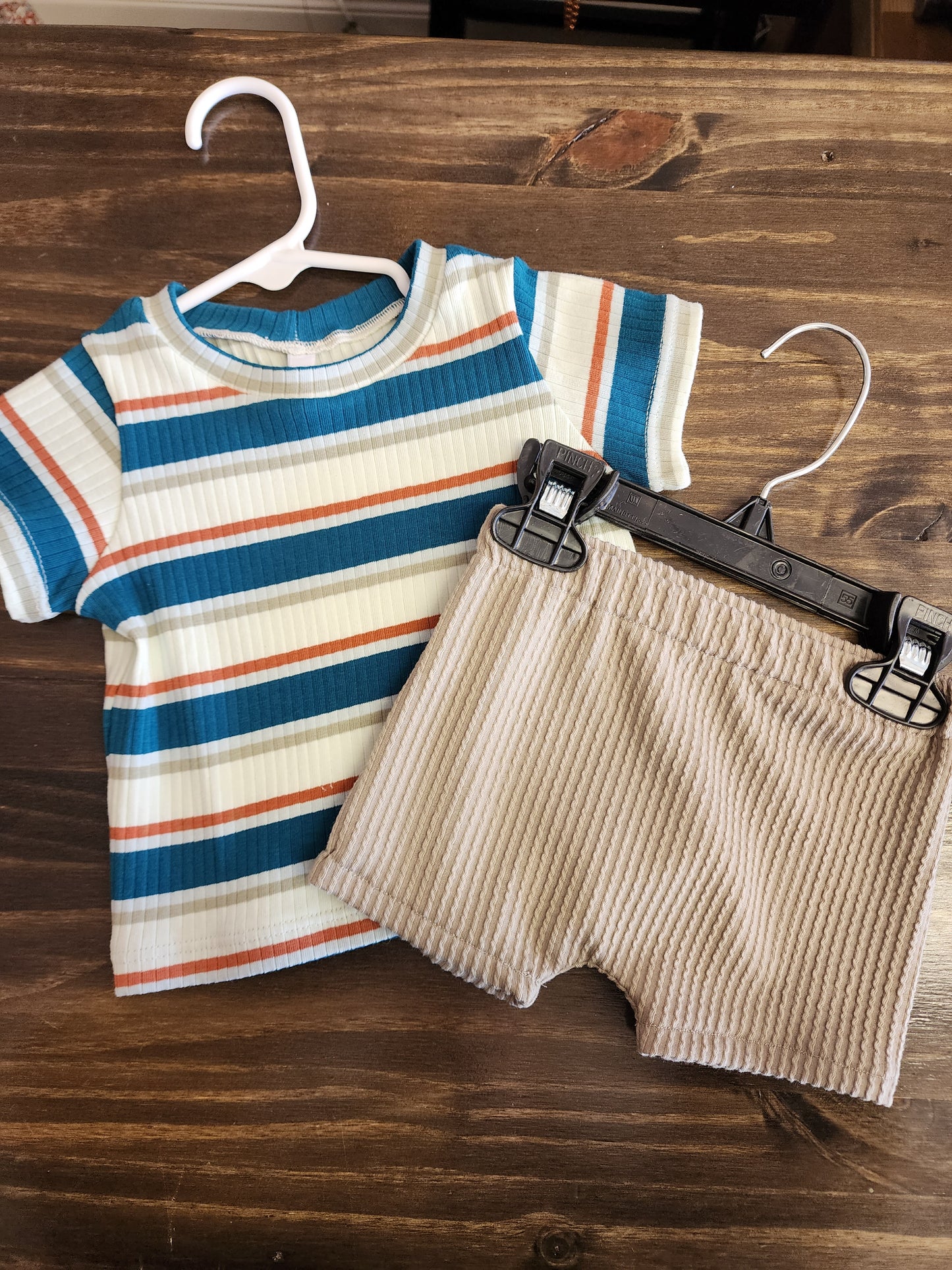 Stripe Tee and Shorts Set